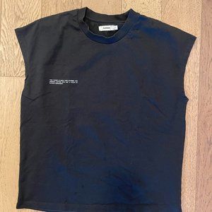 Women's Pangaia Black Cut-Off T-Shirt Vintage - Size S